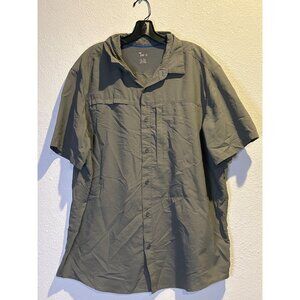 Mountain Hardwear Men’s XL Gray Vented Cotton Button Up Shirt Short Sleeve Outdo